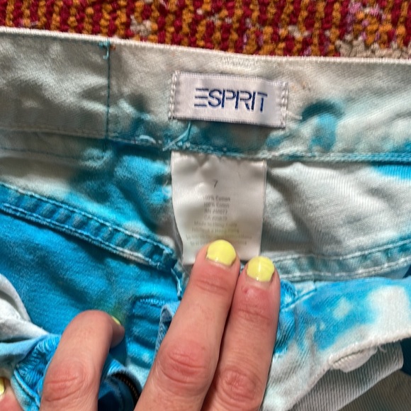 Vintage ESPRIT vibrant turquoise denim mom jean hand painted!! - Picture 15 of 16